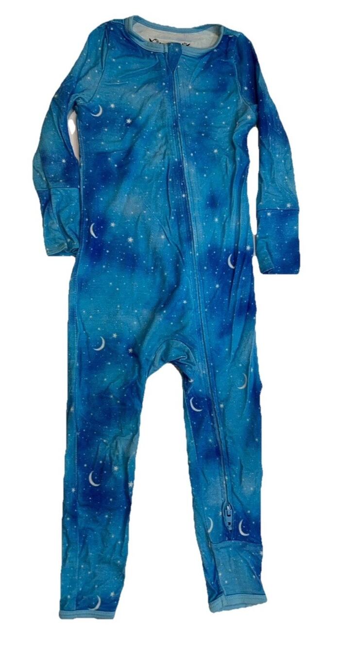 Free Birdees Bamboo Convertible Zipper Pajamas Blue Galaxy 6-12M